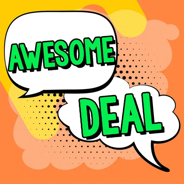 Schrijven Weergeven Van Tekst Awesome Deal Zakelijk Overzicht Indrukwekkende Overeenkomst — Stockfoto