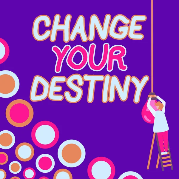 Handwriting Text Change Your Destiny Word Written Choosing Right Actions — Stock Photo, Image