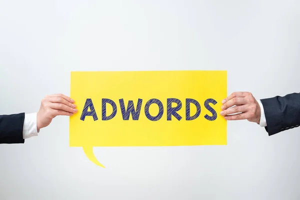 概念表示 アドワーズ広告の予算を設定し 広告をクリックするだけでお支払いのための単語 — ストック写真