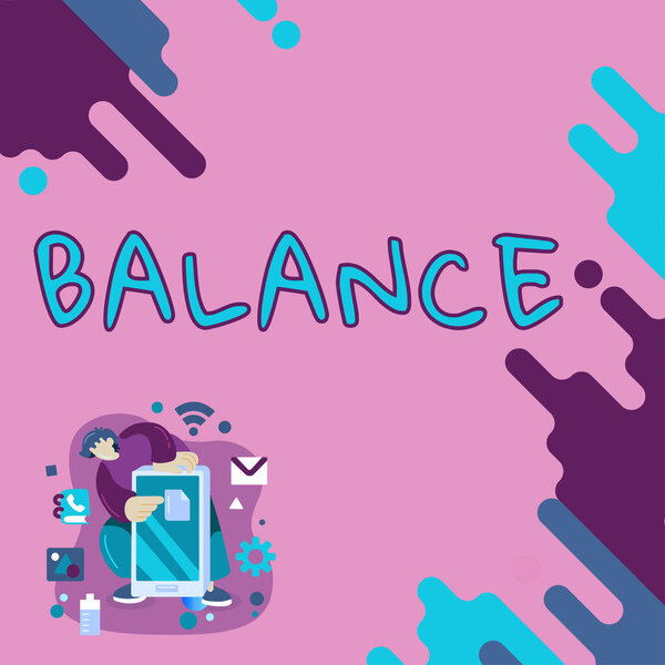 Text caption presenting Balance, Business idea condition in which different elements are equal or correct amount