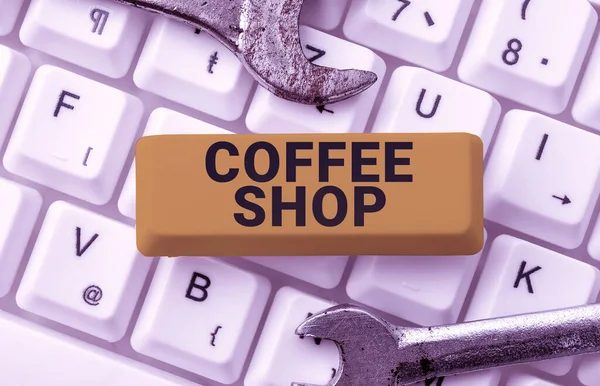 Schrijven Weergeven Van Tekst Coffee Shop Business Concept Een Restaurant — Stockfoto