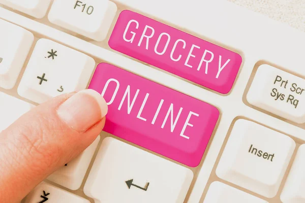 Inspirace Ukazující Nápis Grocery Online Business Přehled Digitální Verze Supermarketu — Stock fotografie