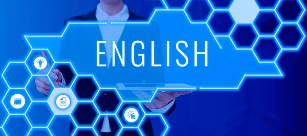 記号を示すインスピレーション英語 ビジネスコンセプト国間の可能なコミュニケーション唯一の一般的な言語 — ストック写真