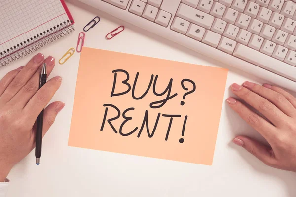 Buy Question Rent Conceptual Photo Group Which Gives Information Renting — 스톡 사진