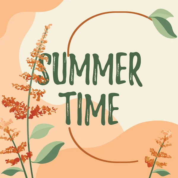 Znak Tekstowy Pokazujący Summer Time Business Showcase Najgorętszy Sezon Roku — Zdjęcie stockowe
