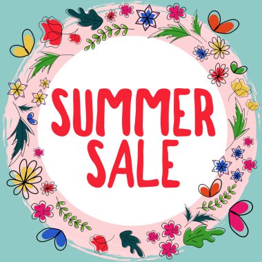 Yaz Satışı metni yazma, iş genel görünümü yaz boyunca empoze edilen ürünlere özel bir indirim türüdür