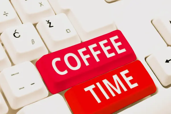 Inspirace Ukazující Znamení Coffee Time Konceptuální Foto Zvolené Období Kdy — Stock fotografie