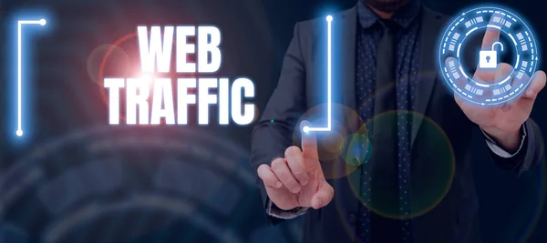 Konceptuální Zobrazení Web Traffic Internet Koncepce Množství Uživatelů Webu Pokus — Stock fotografie