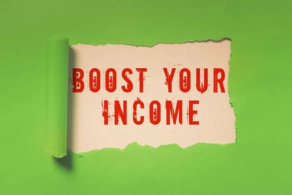 Konceptuell Bildtext Öka Din Inkomst Word Skrivet Förbättra Ditt Företag — Stockfoto