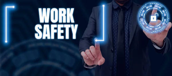Znaki Pisma Ręcznego Bezpieczeństwo Pracy Podejście Biznesowe Środki Zapobiegawcze Stosowane — Zdjęcie stockowe