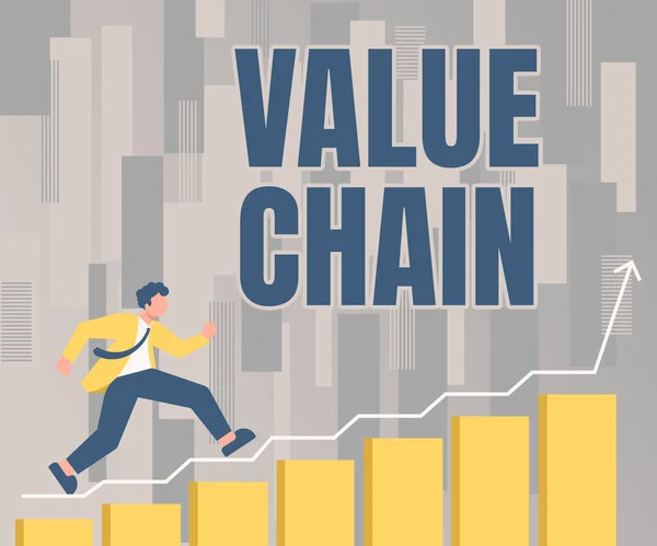Tegn Viser Value Chain Business Udstillingsvindue Sæt Funktionelle Aktiviteter Gør - Stock-foto