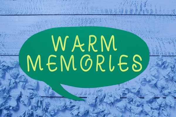 Handschrift Tekst Warme Herinneringen Zakelijk Overzicht Herinneringen Aan Onvergetelijke Collectie — Stockfoto