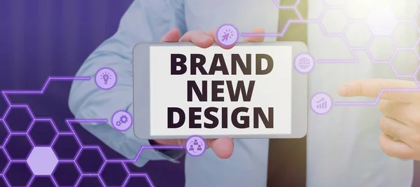 ブランドの新しいデザイン ビジネスアイデアを示すテキストサインブランディング戦略と製品アイデンティティについてのブレインストーミング — ストック写真