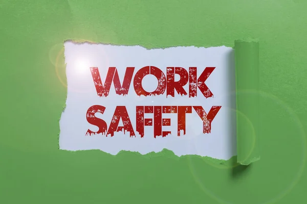 Señal Que Muestra Seguridad Trabajo Concepto Que Significa Medidas Preventivas — Foto de Stock