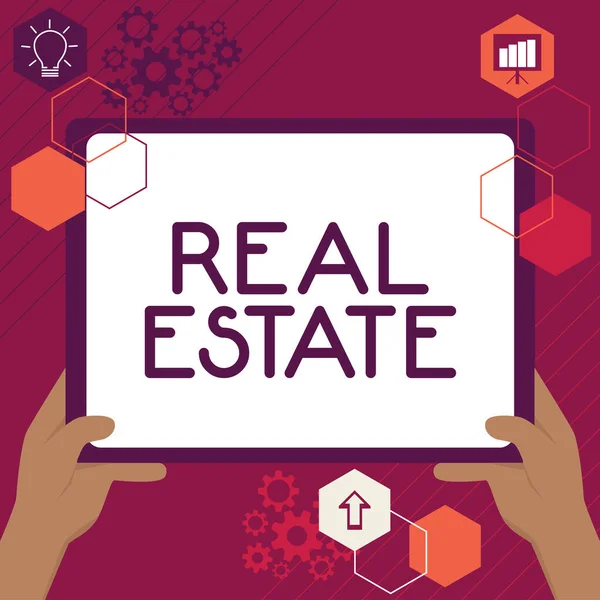 Handwriting Text Real Estate Concept Meaning Total Property Consisting Both — Stock Photo, Image