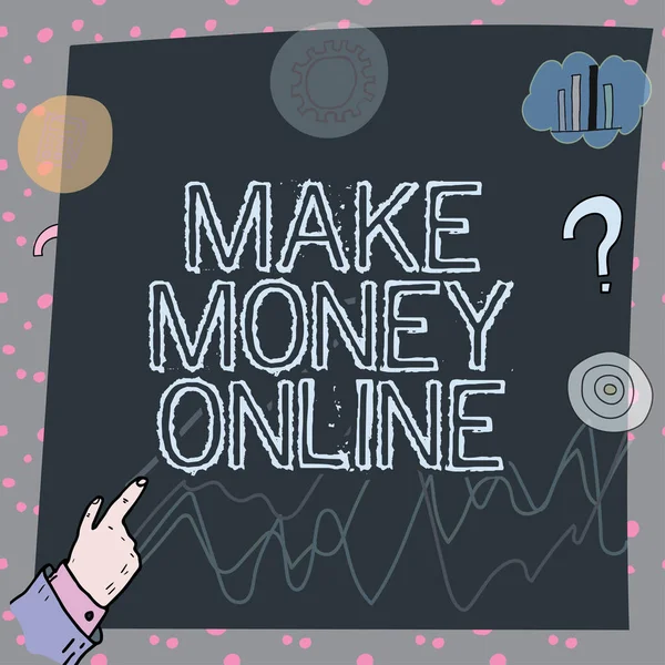 Szöveg Megjelenítése Make Money Online Word Get Fizetett Keresni Készpénz — Stock Fotó