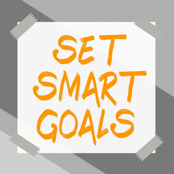Texto Título Presentación Set Smart Goals Conceptual Photo Establecer Objetivos —  Fotos de Stock