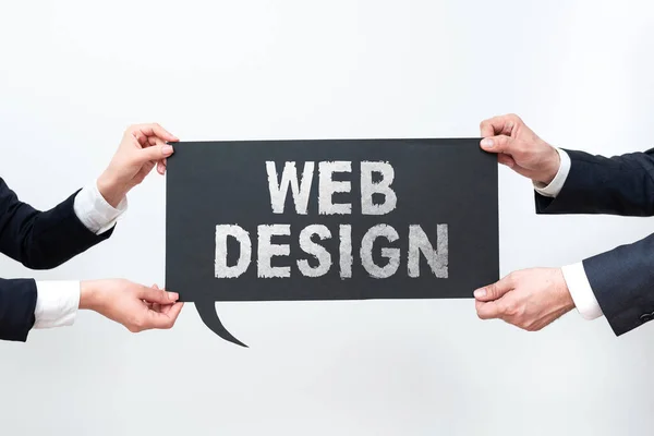 Подписывайтесь Web Design Бизнес Концепцию Которая Отвечает Создание Поддержку Сайтов — стоковое фото