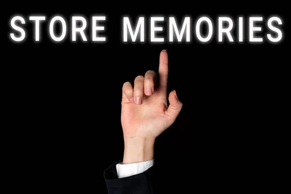 Inspirace Zobrazující Znak Store Memories Business Idea Proces Zadávání Ukládání — Stock fotografie