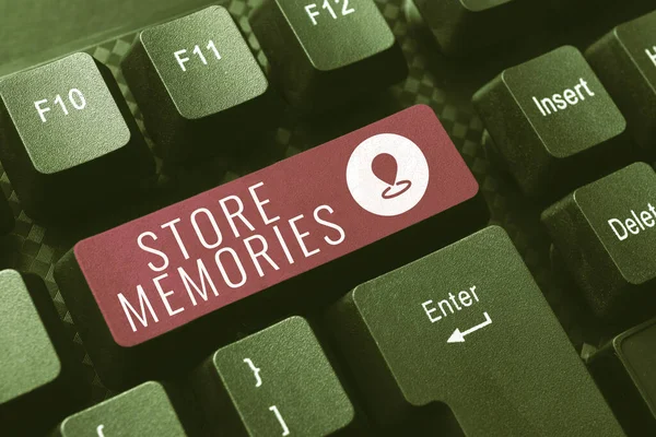 Conceptual Caption Store Memories Business Idea Proces Zadávání Ukládání Dříve — Stock fotografie