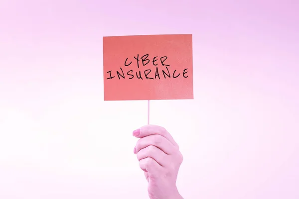 Texto Que Mostra Inspiração Cyber Insurance Internet Concept Plano Exclusivo — Fotografia de Stock