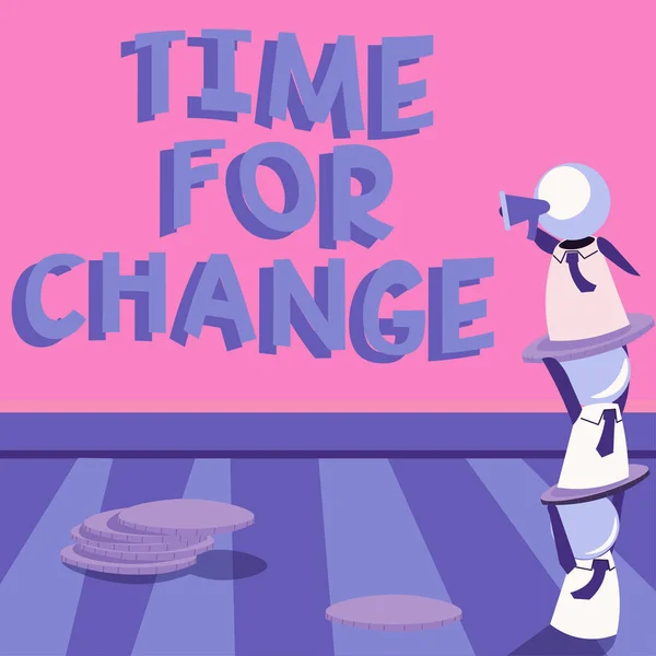 Texto Que Mostra Inspiração Time Change Conceito Negócio Tomar Medidas — Fotografia de Stock
