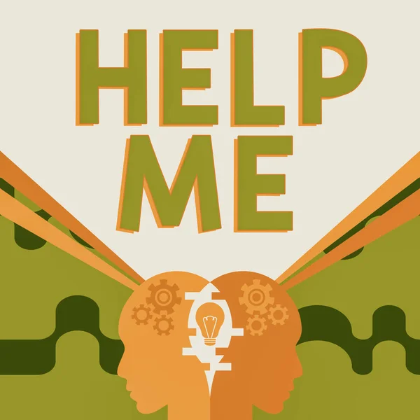 ヘルプを表示するテキストサイン ビジネスアイデア誰かに助けを求めるそれのための叫びチームワークボランティア — ストック写真