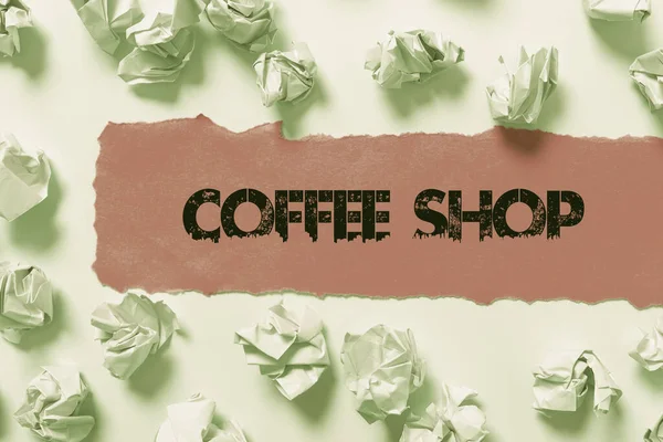 Handschrift Tekst Coffee Shop Word Geschreven Een Restaurant Dat Voornamelijk — Stockfoto