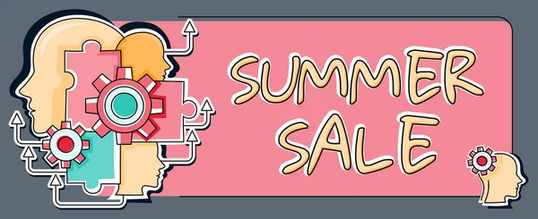 Znak Tekstowy Pokazujący Summer Sale Przegląd Działalności Specjalnego Rodzaju Zniżki — Zdjęcie stockowe