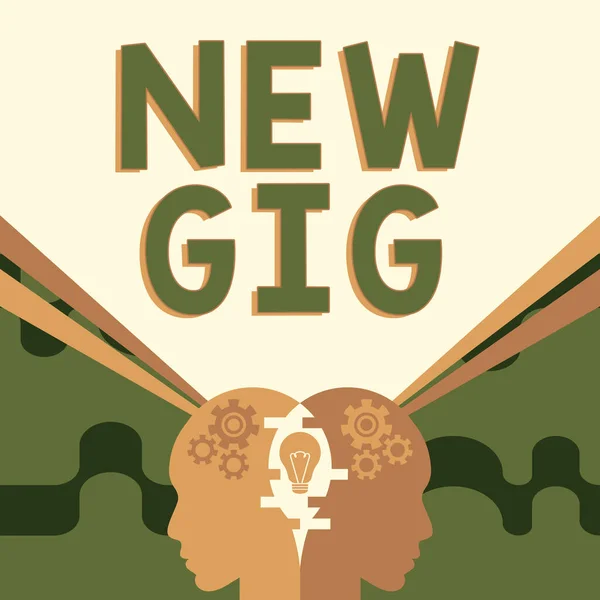 Znak Zobrazování New Gig Konceptuální Foto Získávání Práce Účast Živém — Stock fotografie