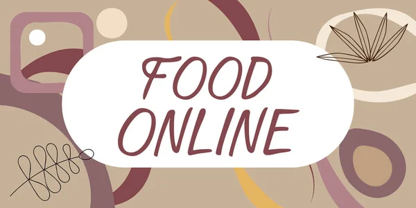 网上展示食物 在商店直接提供食物的网站上设置的食物种类 — 图库照片