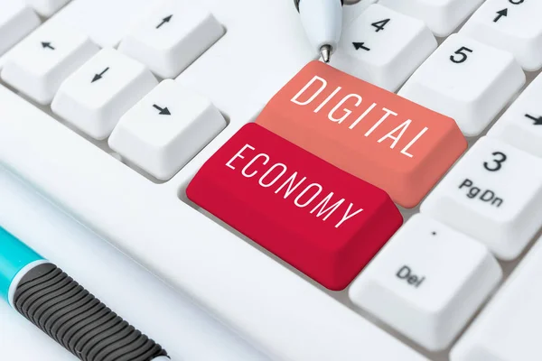 Conceptual Display Digital Economy Business Showcase Advancement Economy Built Using — Stock Photo, Image