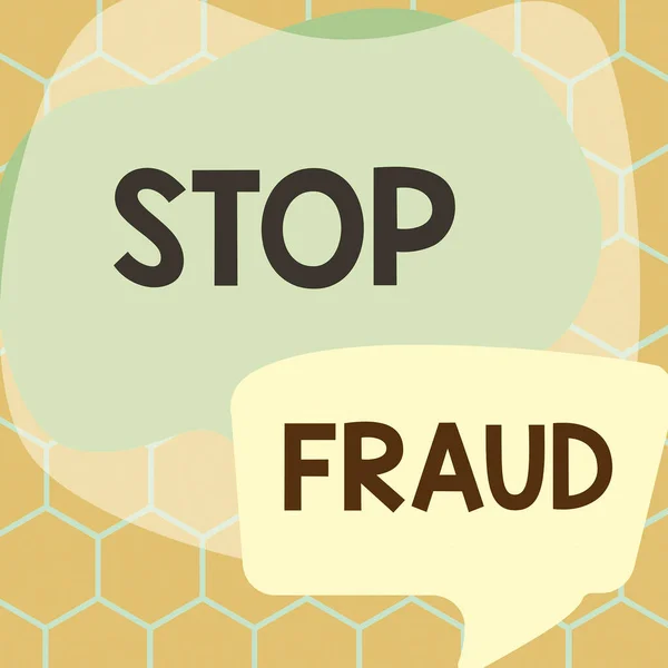 Legenda Conceitual Stop Fraud Word Campaign Advice Showing Watch Out — Fotografia de Stock
