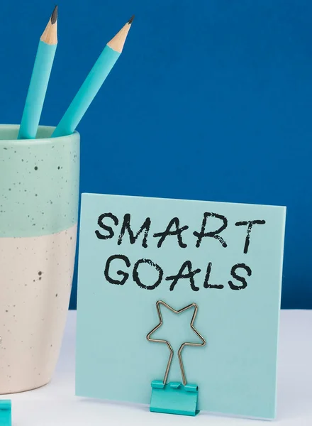 Skylt Med Smart Goals Konceptuell Foto Mnemonic Används Som Grund — Stockfoto