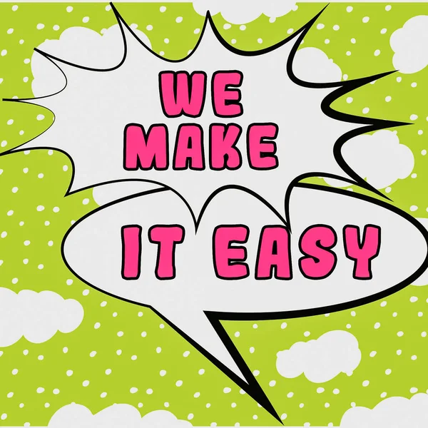 Inspiration Zeigt Zeichen Make Easy Word Written Offering Solutions Alternatives — Stockfoto