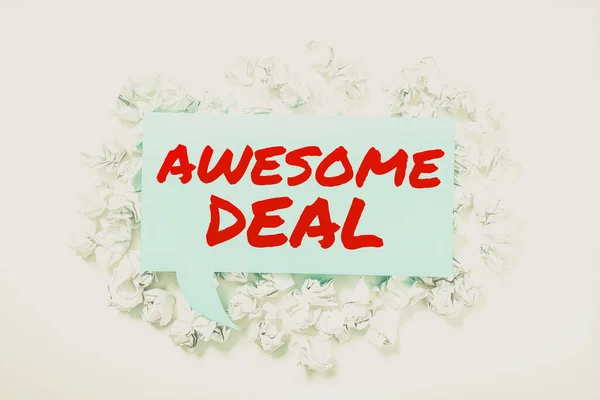 Τίτλος Κειμένου Που Παρουσιάζει Awesome Deal Επιχειρηματική Ιδέα Εντυπωσιακή Συμφωνία — Φωτογραφία Αρχείου