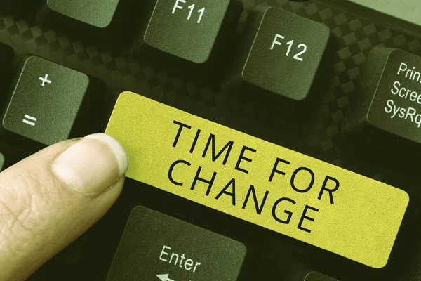 Scrivere Mano Testo Tempo Cambiamento Business Concept Agire Nuovi Inizi — Foto Stock