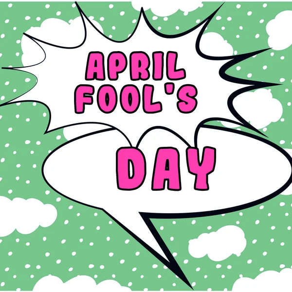 Exhibición Conceptual April Fool Day Idea Negocios Bromas Prácticas Bromas —  Fotos de Stock