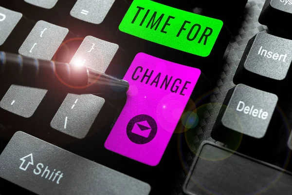 Kézírás Jel Idő Változáshoz Üzleti Koncepció Kezdetek Életének Megváltoztatása Javítása — Stock Fotó