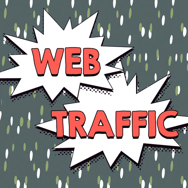 Konceptuální Zobrazení Web Traffic Koncepce Znamená Počet Uživatelů Webu Pokus — Stock fotografie