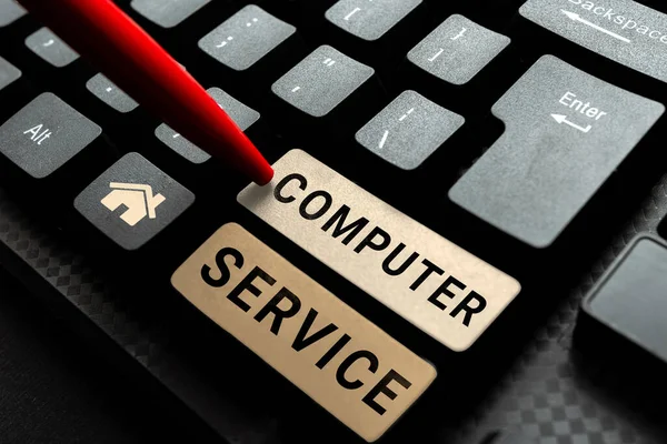 컴퓨터 서비스 인터넷 컴퓨터 데이터 서비스를 서비스 — 스톡 사진