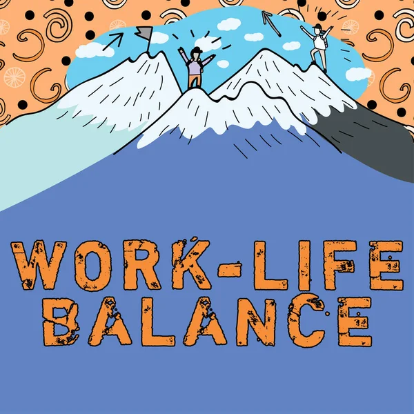 Sinal Que Mostra Equilíbrio Vida Trabalho Tempo Ideia Negócio Alocado — Fotografia de Stock