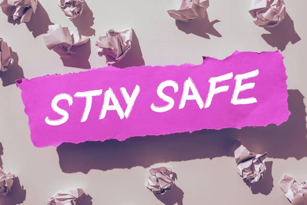 Skrivning Viser Tekst Stay Safe Internet Concept Sikker Mod Trussel - Stock-foto