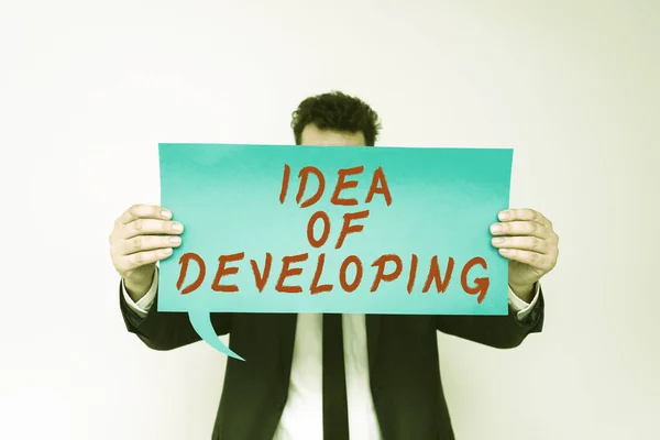 Escribir Mostrando Texto Idea Desarrollo Conceptual Foto Startup Lanzamiento Innovación — Foto de Stock