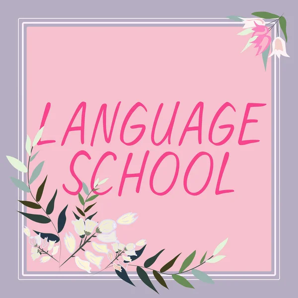 Inspiração Que Mostra Escola Língua Sinal Instituição Educacional Conceito Internet — Fotografia de Stock