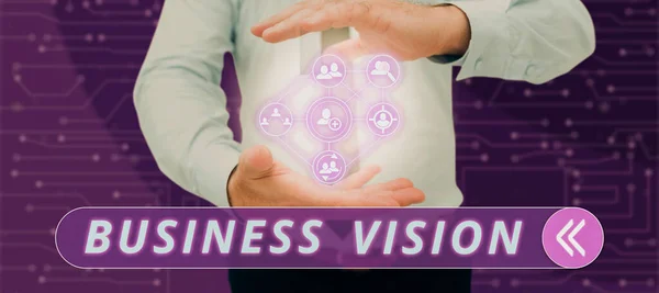 Tekst Pokazujący Inspirację Business Vision Word Wpisany Opis Tego Organizacja — Zdjęcie stockowe