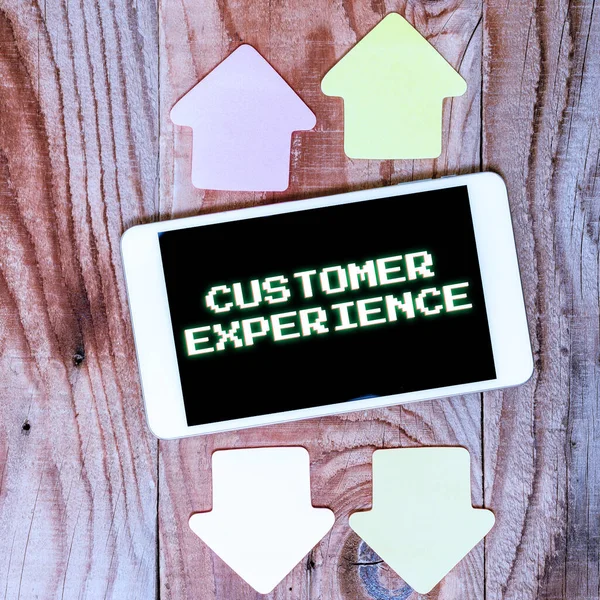 展示顾客体验的标志 满意顾客与机构互动的概念 — 图库照片