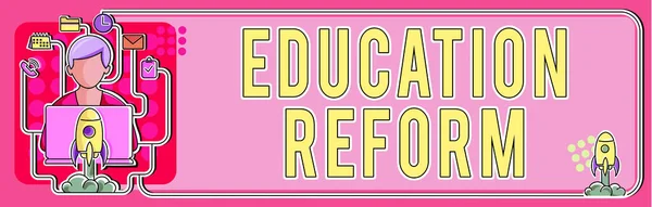 Tekst Der Viser Inspiration Uddannelse Reform Forretningsideer Planlagt Ændringer Den - Stock-foto