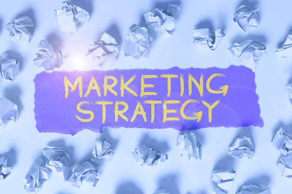Texto Presentando Estrategia Marketing Palabra Por Plan Acción Diseñado Para —  Fotos de Stock