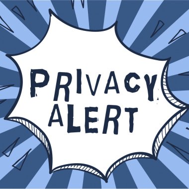 Gizlilik Uyarısı sunan metin başlığı, İş konsepti kullanıcıyı verilerinizi çalma riskine karşı uyarır